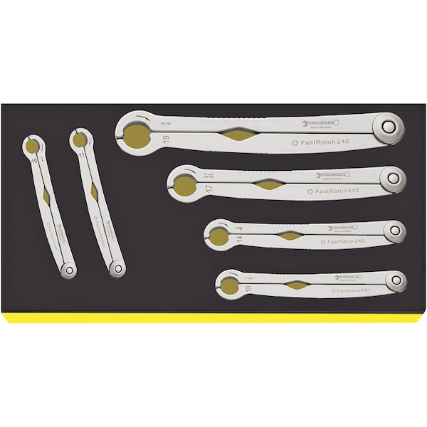 Ratchet wrenches i.TCS inlay No.TCS 240/6 1/3-tray6-pcs.